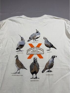 Duck Camp white quail graphic T-shirt
